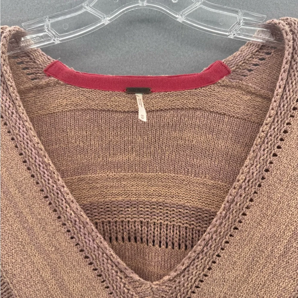 Free People Lemonade Stand Textured Vneck Sweater Size M Bohemian - Picture 6 of 15